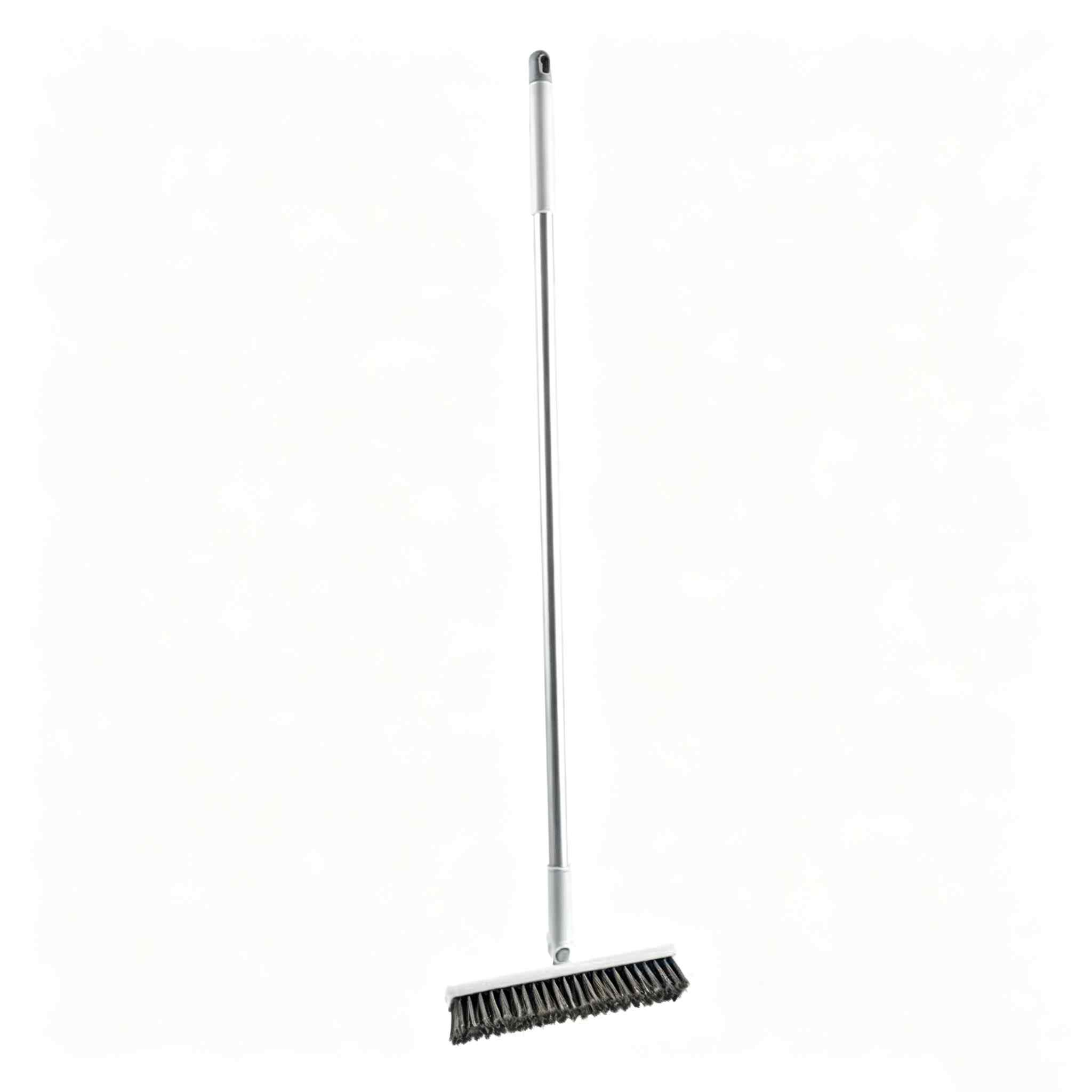 CLEAN WORLD Factory Price Household Long Handle 2 in 1 Squeegee Broom Floor Scrub Brush Multifunctional Cleaning Floor Brush for Bathroom and Kitchen