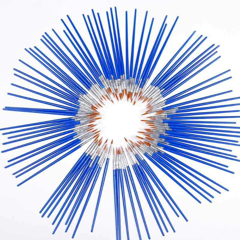 CLEAN WORLD Art Supplies Manufacturers Custom logo Nylon Handle Paintbrush Set Art Paint Brushes Professional Blue Brushes for Painting