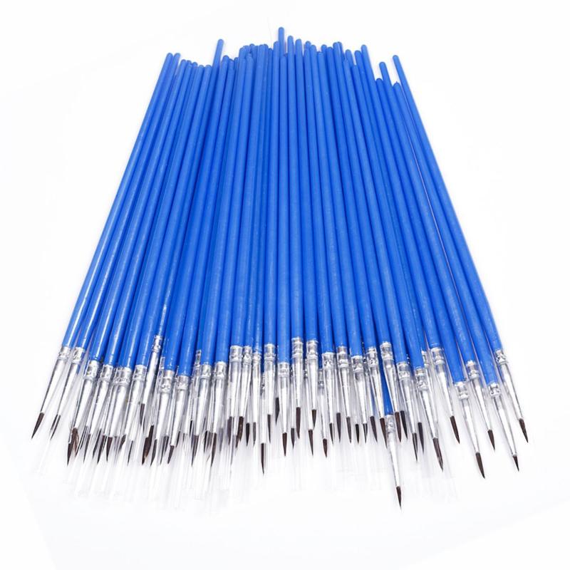 CLEAN WORLD Art Supplies Manufacturers Custom logo Nylon Handle Paintbrush Set Art Paint Brushes Professional Blue Brushes for Painting