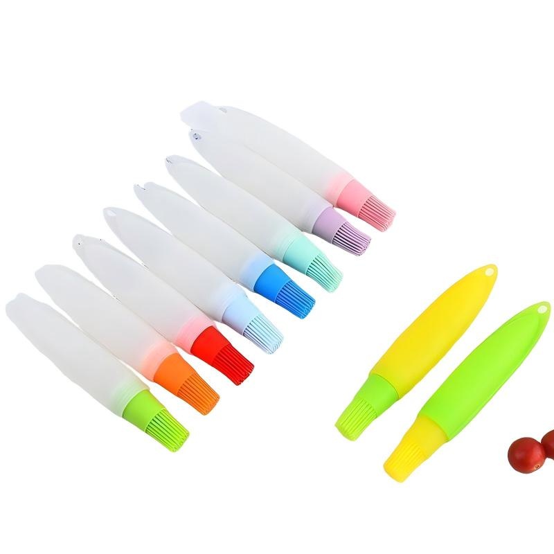 CLEAN WORLD Kitchen Grill brush Silicone Oil Bottle Brush Food-grade Kitchen Tools for Baking Bbq Easy to Clean Portable Multifunctional Oil Dispenser Mixed Colors