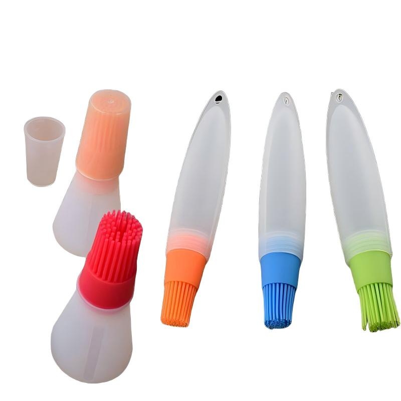 CLEAN WORLD Kitchen Grill brush Silicone Oil Bottle Brush Food-grade Kitchen Tools for Baking Bbq Easy to Clean Portable Multifunctional Oil Dispenser Mixed Colors