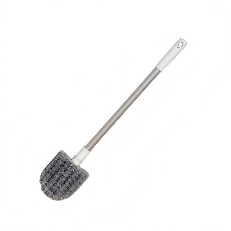 CLEAN WORLD Bathroom Toilet Brush, Stainless Steel Long Handle Wall-Mounted Punch-Free Toilet Brush for No-Dead-Corner Bathroom Cleaning