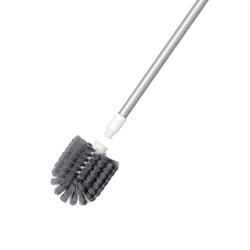 CLEAN WORLD Bathroom Toilet Brush, Stainless Steel Long Handle Wall-Mounted Punch-Free Toilet Brush for No-Dead-Corner Bathroom Cleaning