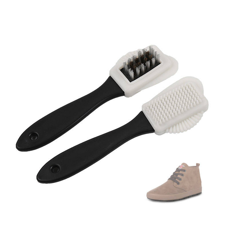 CLEAN WORLD White and Black Household Cleaner Brush Suede Leather Products Cleaning Brushes with Brass and PP Bristles