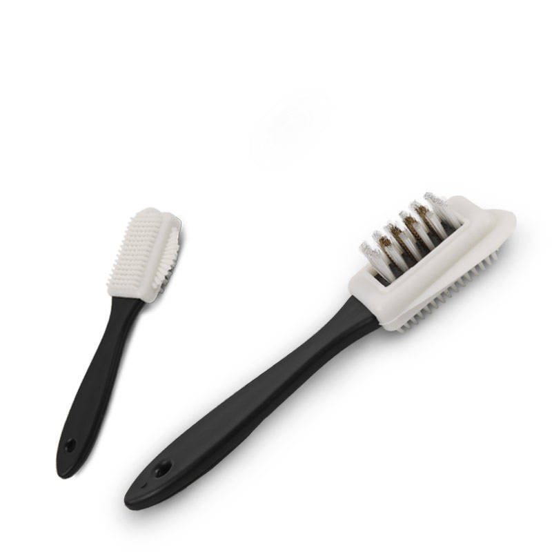 CLEAN WORLD White and Black Household Cleaner Brush Suede Leather Products Cleaning Brushes with Brass and PP Bristles