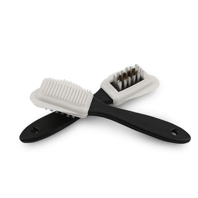 CLEAN WORLD White and Black Household Cleaner Brush Suede Leather Products Cleaning Brushes with Brass and PP Bristles