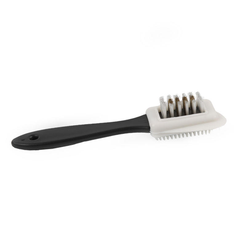 CLEAN WORLD White and Black Household Cleaner Brush Suede Leather Products Cleaning Brushes with Brass and PP Bristles
