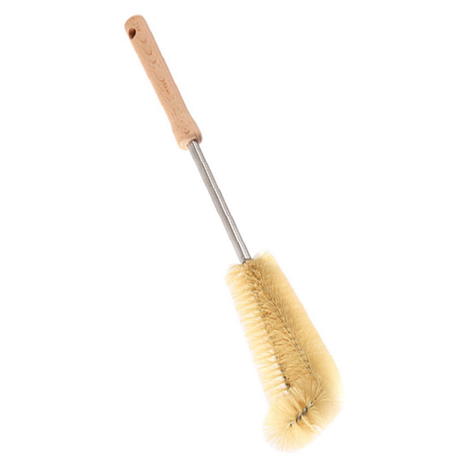 CLEAN WORLD Kitchen Bottle brush Bottle Washing Brush, Practical Bottle Brush with Wooden Handle for Glass (Wooden Handle Bottle Brush Long Wooden Handle