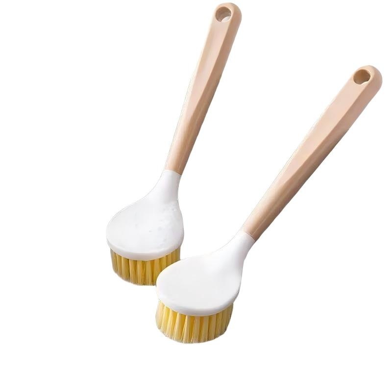 CLEAN WORLD Kitchen Pot and bowl brush Dish Brush, Wood Handle Scrub Brush Efficient for Sink (Length 24cm / 9.4in)