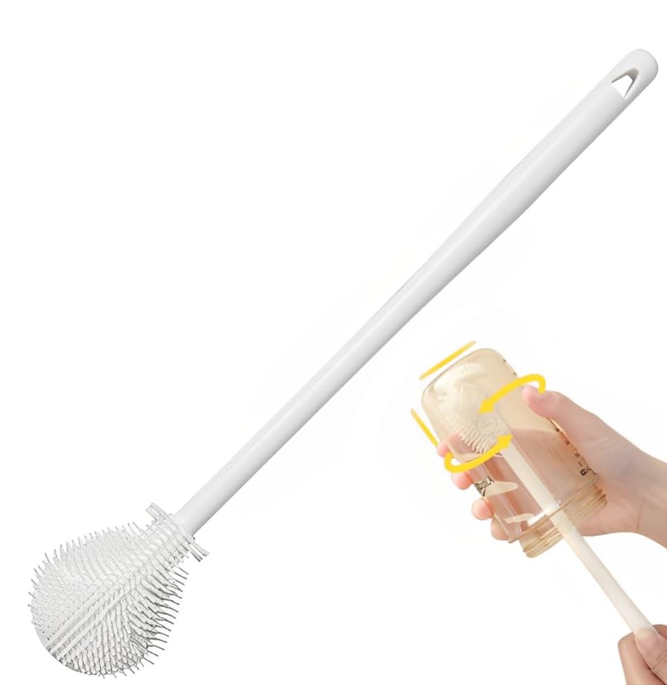 CLEAN WORLD Kitchen Bottle brush  Bottle Cleaning Brush with Long Anti-Slip Strong Handle || Multi Purpose and Cleaner Mop for Home & Kitchen Cleaning (1 Pc - Multicolor)