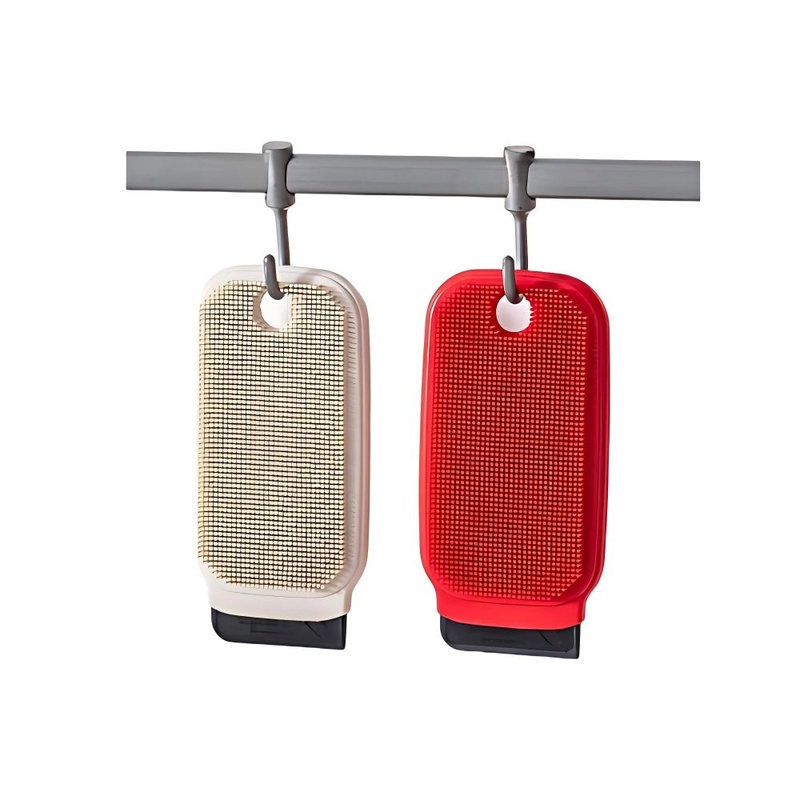 CLEAN WORLD Kitchen Pot and bowl brush 2PCS Silicone Dish Scrubber & Vegetable Cleaning Brush with Handle – Multipurpose Fruit & Veg Scrub, Kitchen Sink & Utensil Cleaning Scraper, Reusable Eco-Friendly Silicone Brush-Multicolour