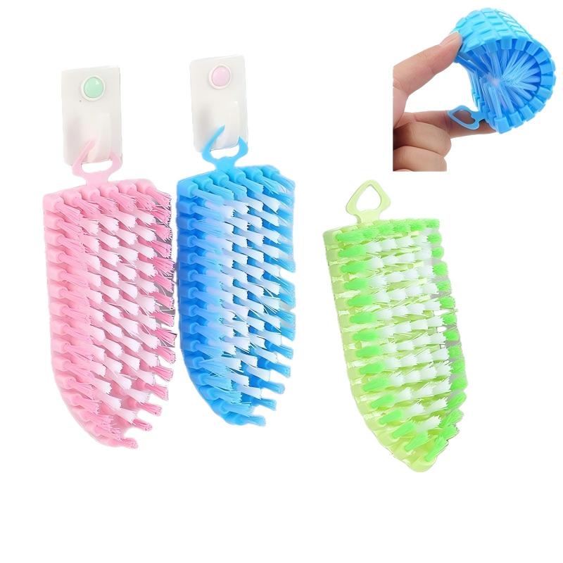 CLEAN WORLD Kitchen Gas Stove Brush Monsito Multipurpose Flexible Cleaning Brush for Home, Kitchen, Bathroom Tiles, Floor, Taps, and Cloths Washing (Multicolour) Monsito