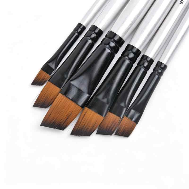 CLEAN WORLD 6pcs Artist Brush Set Kid Adult Paint Brush for Watercolor Oil Painting Brushes with Wood Handle and Nylon Hair