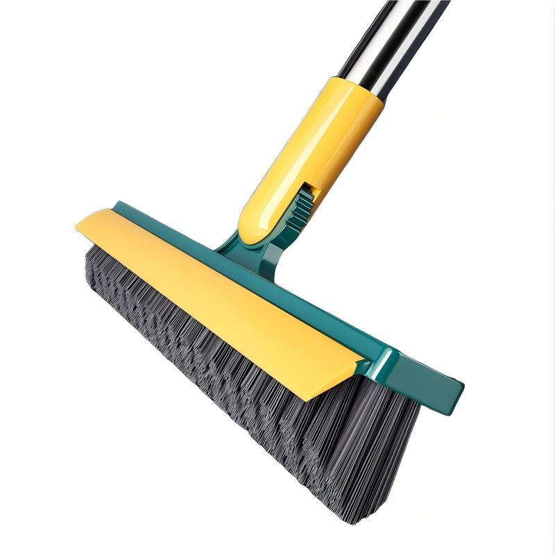 CLEAN WORLD Bathroom Brush, Procurement Agent Stainless Steel Handle Nylon Brush Multifunctional Toilet Cleaning Mop Sweep Floor Scrub