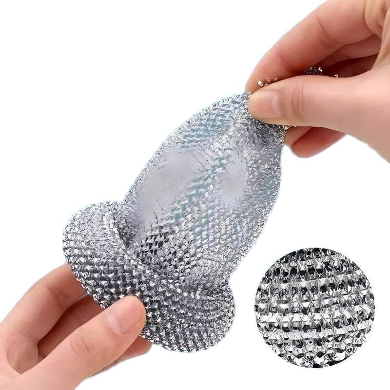 CLEAN WORLD Kitchen Pot and Bowl Brush Dish Mesh Scrubbers Scrubbers Tool Nano Resin Brush for Kitchen Cleaning Dishes Stainless Steel Sponge Long/Short Handle Dish Wand Brush