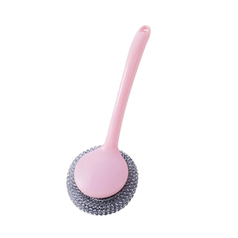 CLEAN WORLD Kitchen Pot and Bowl Brush Dish Mesh Scrubbers Scrubbers Tool Nano Resin Brush for Kitchen Cleaning Dishes Stainless Steel Sponge Long/Short Handle Dish Wand Brush