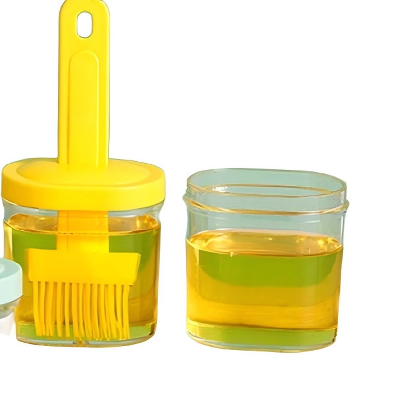 CLEAN WORLD Kitchen Grill brush Random Color Oil Brush With Storage Box,High Temperature Resistant Silicone Bottle Brush,Portable Barbecue Oil Brush