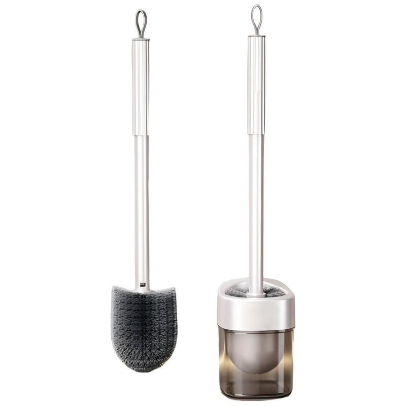 CLEAN WORLD Bathroom Toilet Brush, Plastic Toilet Brush for Home Use 360-Degree Corner Cleaning Long-Handled Wall-Mounted Toilet Base Magic Tool Set