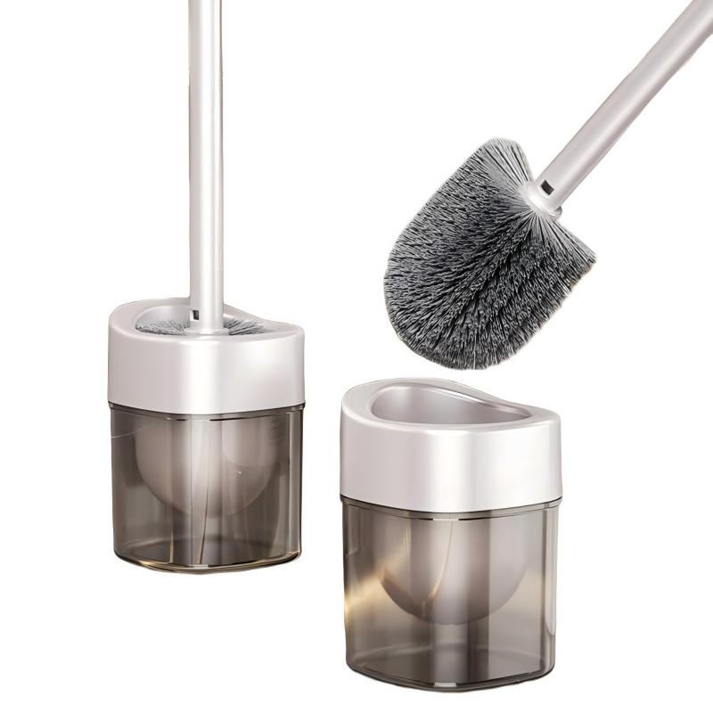 CLEAN WORLD Bathroom Toilet Brush, Plastic Toilet Brush for Home Use 360-Degree Corner Cleaning Long-Handled Wall-Mounted Toilet Base Magic Tool Set