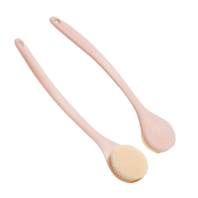 CLEAN WORLD Bathroom Brush, Bath Scrubber, Handle Plastic Rectangle Shower Bath Brush Gentle Back Skin Scrubber Exfoliate Massage Treatment Body Care Brushing