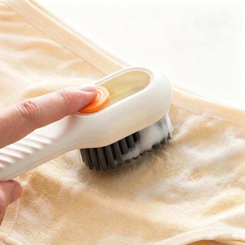 CLEAN WORLD Multifunctional Soft-bristled Shoe Brush Long Handle Brush Automatic Liquid Adding Brushes for Shoe and Clothing