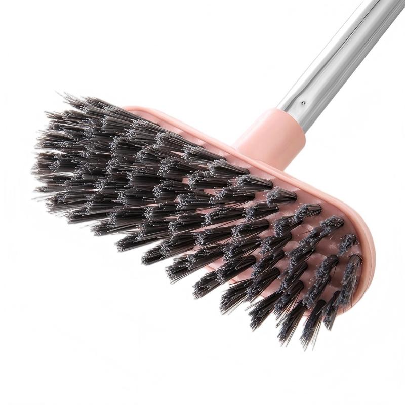 CLEAN WORLD Bathroom Brush, Stiff Bristle Shower Deck Brush Floor Scrubber Tile and Wall Cleaning Brush Floor Scrub Brush with Long Handle
