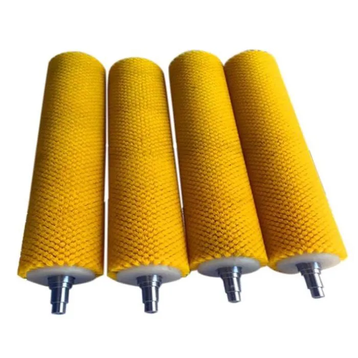 CLEAN WORLD Customized Industrial Nylon Cylindrical Cleaning Roller Brush New Wood Plastic Core Wire Brush for Food & Textile Industry