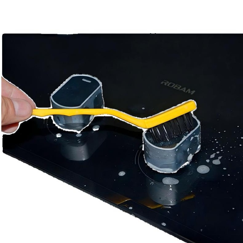 CLEAN WORLD Kitchen Gas Stove Brush Mini Wire Brush Set, Cleaning Tool Kit - Brass, Nylon, Stainless Steel Bristles 3 Pcs