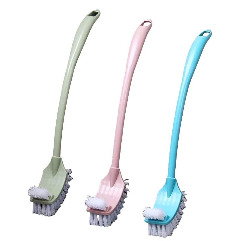 CLEAN WORLD Bathroom Toilet Brush, Long-Handle Household Toilet Brush Set Bathroom Cleaning Brushes with Base for Washing Toilet and Potty