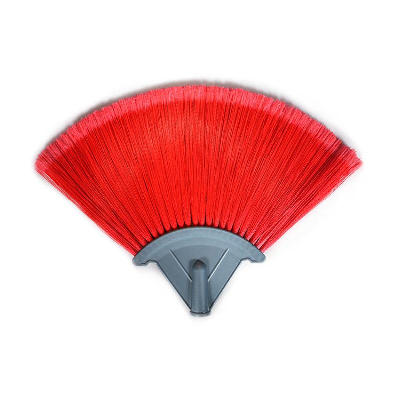 CLEAN WORLD Factory Wholesale High Standard Plastic Soft Red Broom Brush Head for Household Use