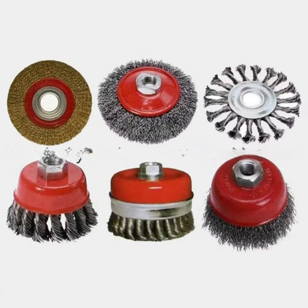 CLEAN WORLD Carbon Steel Wire Brush, Knotted Crimped Wheel Cup Bowl Brush for Rust Removal & Polishing