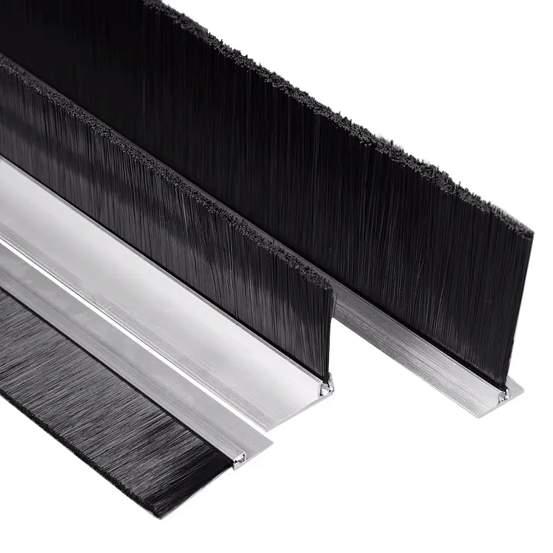 CLEAN WORLD Customizable Exterior Door Seal Brush Weather Strip, Telescopic Strip Brush for Industrial & Furniture Cleaning