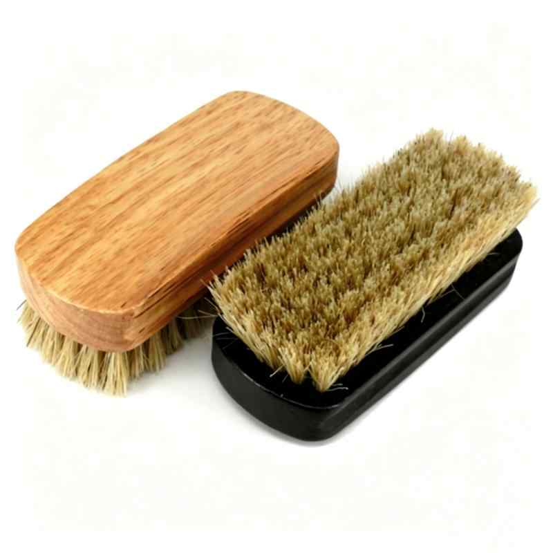 CLEAN WORLD Wholesale Custom Wooden Handle Cleaning Brush Soft Horsehair Cleaner Tools for Shoes