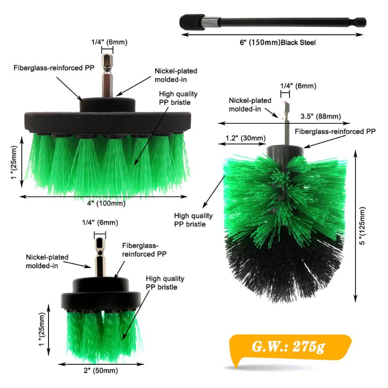 CLEAN WORLD Electric Cleaning Brushes Green Multifunction Detailing Clean Tools Power Scrubber Brush for Toilet Bathroom