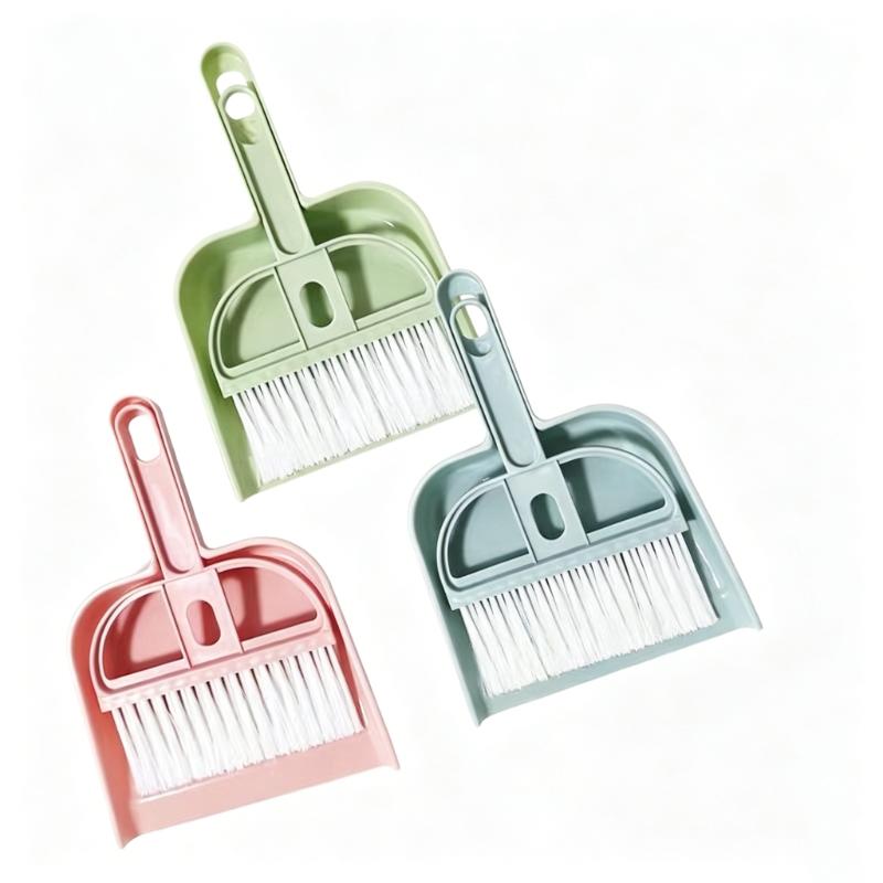 CLEAN WORLD Household Cleaner Tools Desktop Mini Broom Set Small Keyboard Cleaning Brush With Dustpan