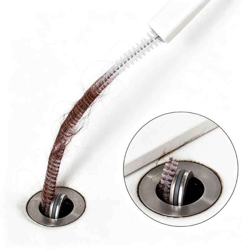 CLEAN WORLD Household Cleaning Tools Pipe Cleaner Drain Hair Remover Sink Cleaning Brush with Portable Steel Wire
