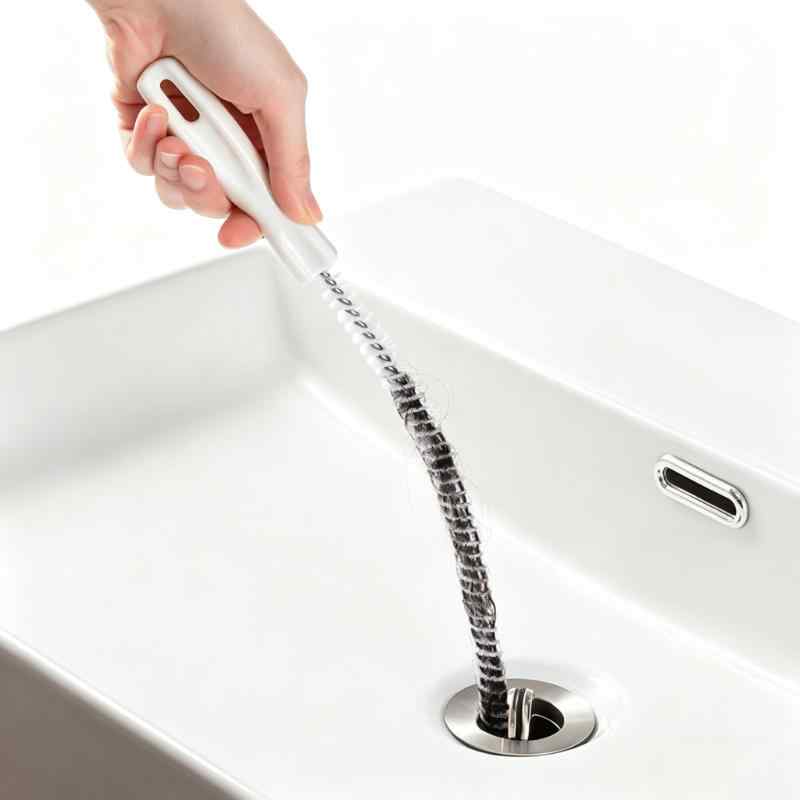 CLEAN WORLD Household Cleaning Tools Pipe Cleaner Drain Hair Remover Sink Cleaning Brush with Portable Steel Wire