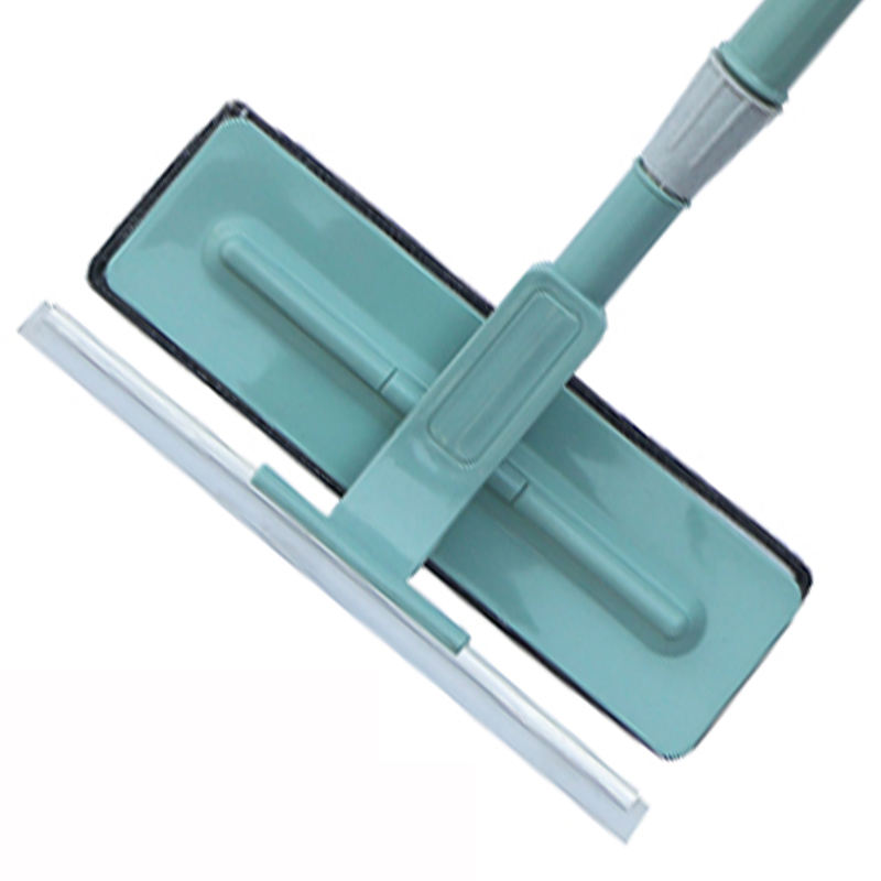 CLEAN WORLD Household Window Washing Brush Stainless Long Handle Rubber Scraper Wiper Cleaning Tools