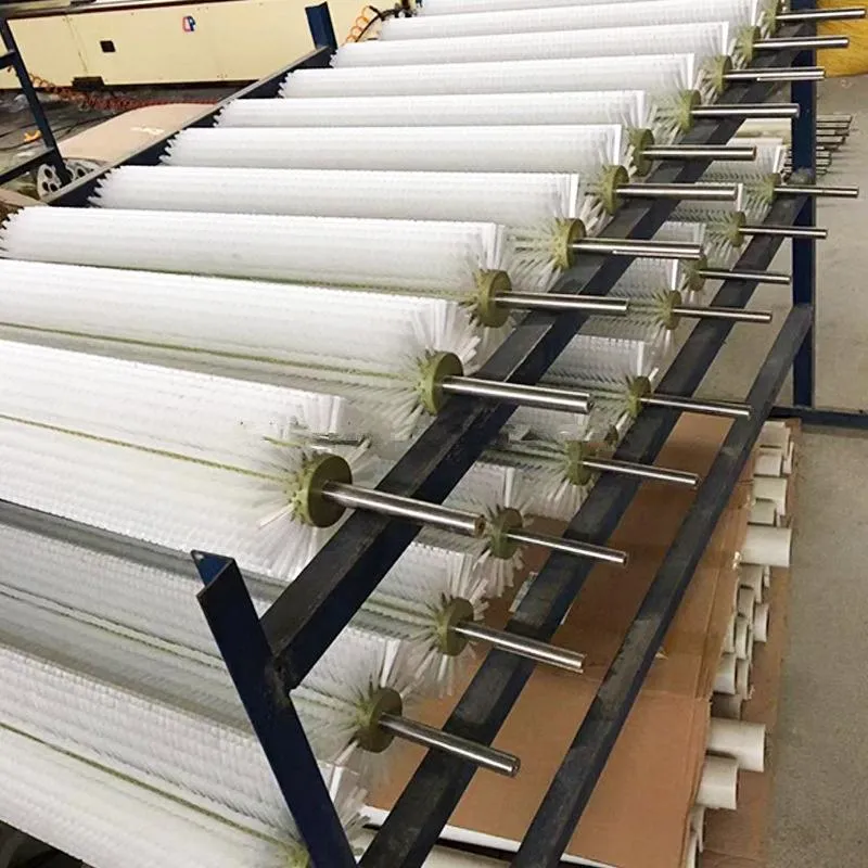 CLEAN WORLD Customized Industrial Nylon Bristle Spiral Punched Cleaning Brush Roller