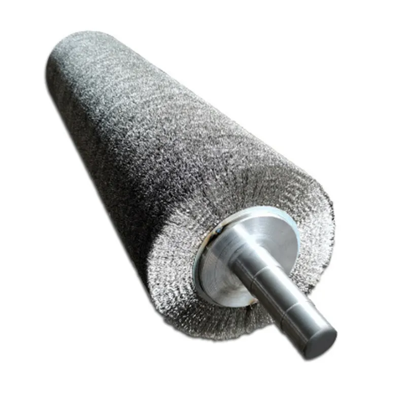CLEAN WORLD Industrial Stainless Steel Roller Brush with Shaft, Brass Nylon Wire Steel Roller Brush for Wood Polishing Surface Coating & Lubricant Cleaning