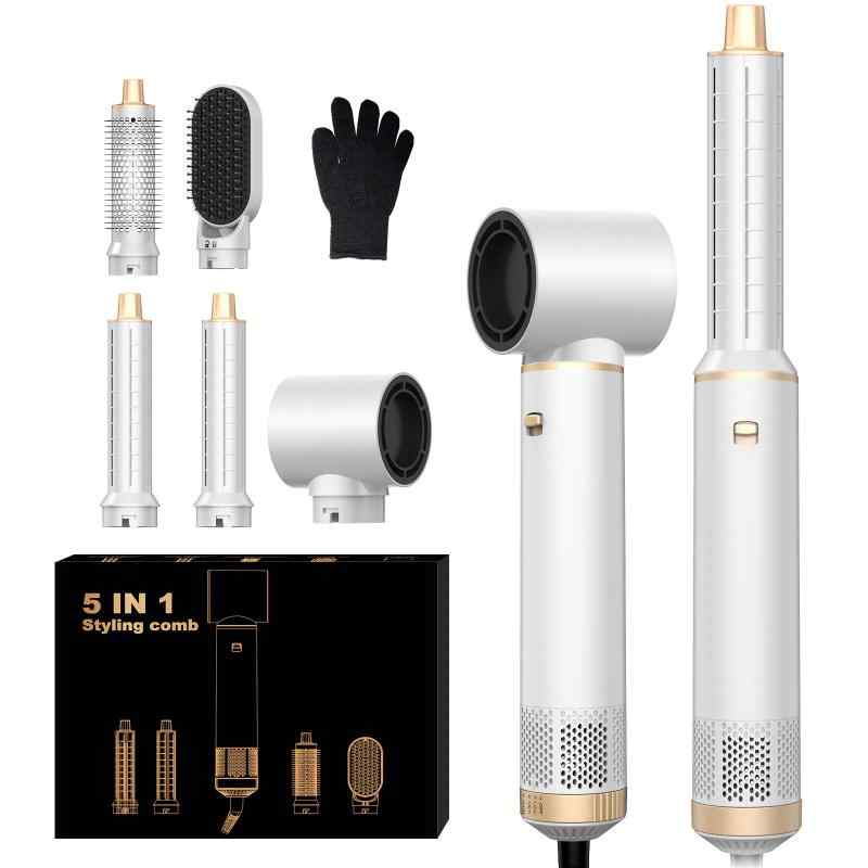 CLEAN WORLD 5 in 1 Hair Styler,Electric Hair Brush for Women Air Curler, Blow Dryer Brush Airstyler for Dry, Curl, Straighten, Volumise,and Smooth