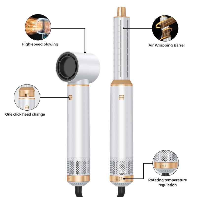 CLEAN WORLD 5 in 1 Hair Styler,Electric Hair Brush for Women Air Curler, Blow Dryer Brush Airstyler for Dry, Curl, Straighten, Volumise,and Smooth