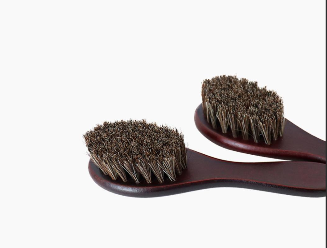 CLEAN WORLD Factory Wholesale Natural Horsehair Wooden Hat Shoe & Clothing Cleaning Brush
