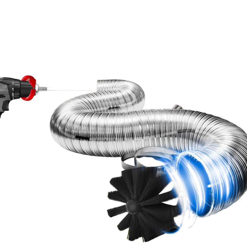 CLEAN WORLD Kitchen chimney brush 35Feet Dryer Vent Cleaner Kit - Lint Remover,Fireplace Chimney Brushes,Replacement Parts,Duct Cleaning,Flexible Lint Brush with Drill Attachment×2,Use with or Without a Power Drill