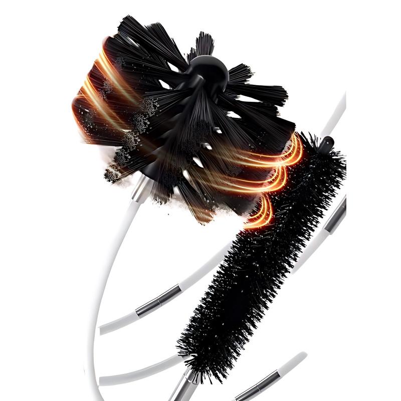 CLEAN WORLD Kitchen chimney brush 35Feet Dryer Vent Cleaner Kit - Lint Remover,Fireplace Chimney Brushes,Replacement Parts,Duct Cleaning,Flexible Lint Brush with Drill Attachment×2,Use with or Without a Power Drill