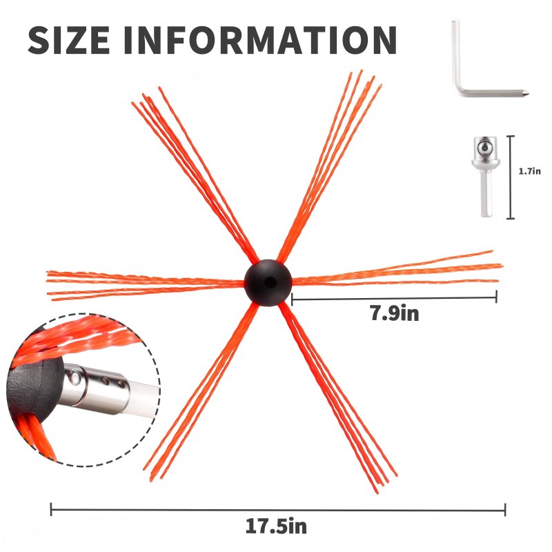 CLEAN WORLD Kitchen chimney brush 26 Feet Chimney Sweep Kit, Chrome Button Locking System, Chimney Cleaning Kit, Chimney Brush, Chimney Cleaning Tool, Chimney Cleaning System with 8 Flexible Chimney Rods