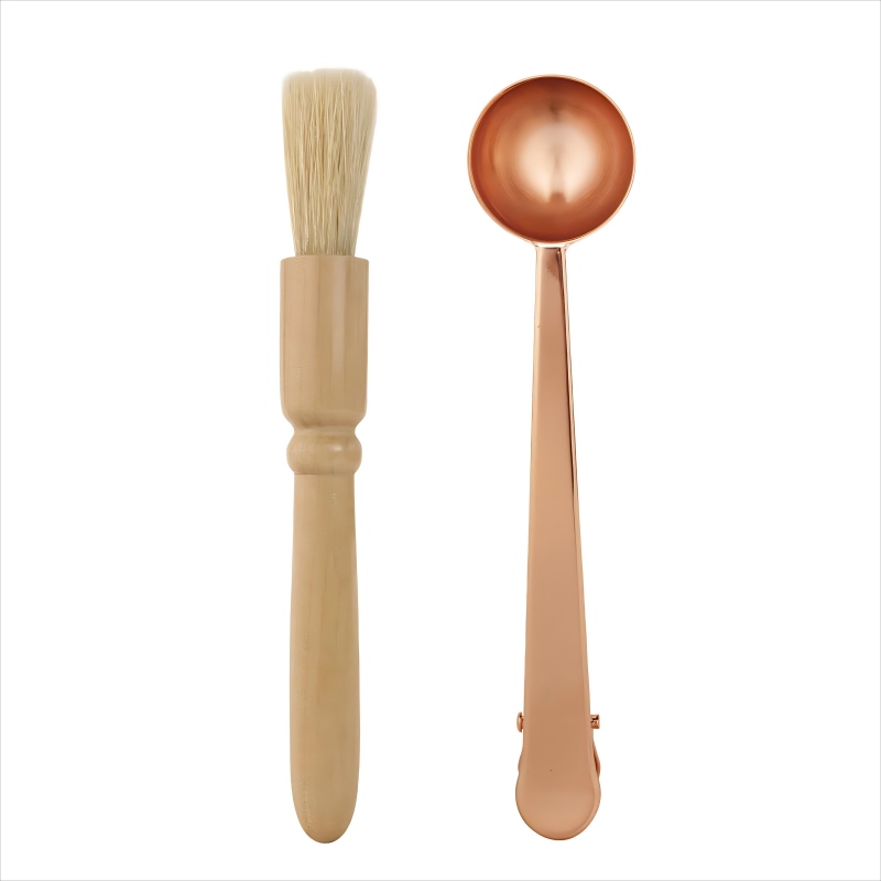 CLEAN WORLD Kitchen Coffee Powder Brush Coffee Grinder Cleaning Brush, Wood Handle & Natural Bristles Wood Dusting Espresso Brush Accessories for Bean Grain Coffee Tool Barista Home Kitchen