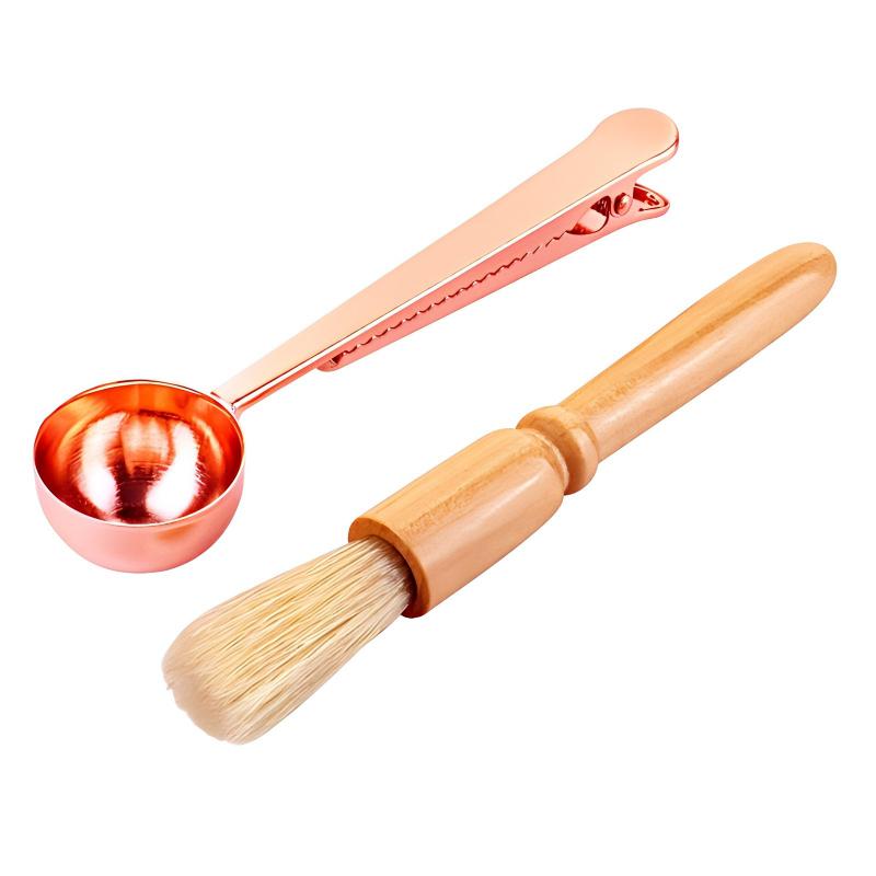 CLEAN WORLD Kitchen Coffee Powder Brush Coffee Grinder Cleaning Brush, Wood Handle & Natural Bristles Wood Dusting Espresso Brush Accessories for Bean Grain Coffee Tool Barista Home Kitchen