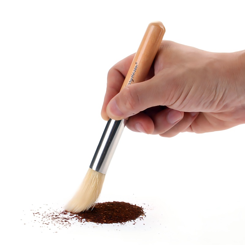 CLEAN WORLD Kitchen Coffee Powder Brush Coffee Grinder Cleaning Brush, Wood Handle & Natural Bristles Wood Dusting Espresso Brush Accessories for Bean Grain Coffee Tool Barista Home Kitchen