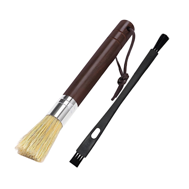 CLEAN WORLD Kitchen Coffee Powder Brush Coffee Grinder Cleaning Brush, Espresso Machine Brush Cleaner Tool with Wooden Handle and Natural Bristles for Barista Home Kitchen